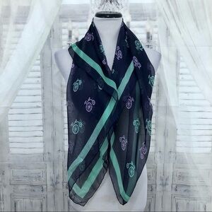 Terracotta New York Blue Green High Wheel Bike Large Square 100% Silk Scarf New